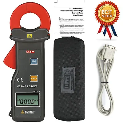 UNI-T UT251A RS-232 10000Count Leakage Current Clamp Meter 0.001mA-60A Data H # • $110.39