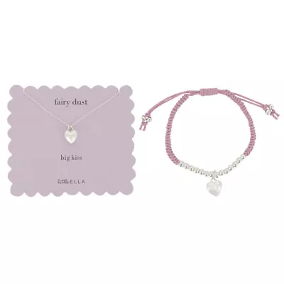 Estella Bartlett Necklace & Bracelet Fairy Dust Heart Adjustable Jewellery • £10.99