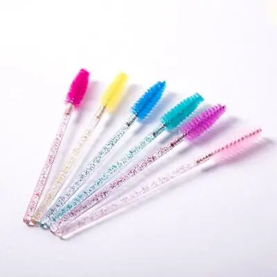 New 50pcs Crystal Handle Disposable Mascara Wands Eyelash Eyebrow Brushes  • $5.98