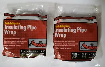 Lot Of 2: ACE Self-Adhesive Insulating Pipe Wrap 2  X 1/8  X 15Ft. (43817)      • $15