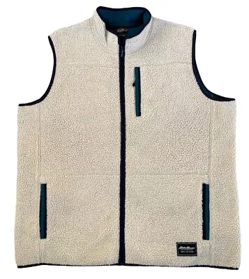 Eddie Bauer Chilali Faux Shearling Fleece Sherpa Vest Men’s Size 2XLT EUC • $34.99