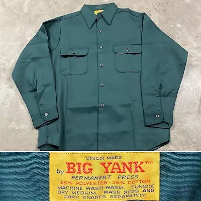 BIG YANK Vintage Shirt Men’s M 70s USA Union Made Work Mechanic Permanent Press • $24.99