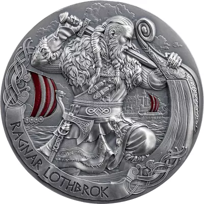 2024 Cameroon The Way Of The Valhalla Ragnar Lothbrok 2 Oz Silver Antiqued Coin • $289