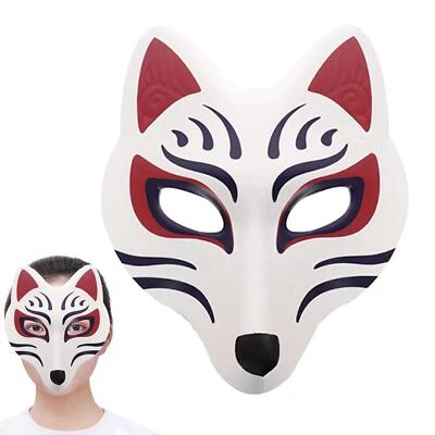£9.60 • Buy Japanese Kabuki Fox Masks Masquerade Ball Mask Costume Props Anime Fox Mask