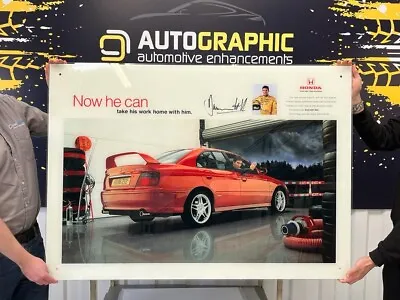Large Limited Edition Damon Hill Signed Honda Accord Type-R Print VERY BIG • £180