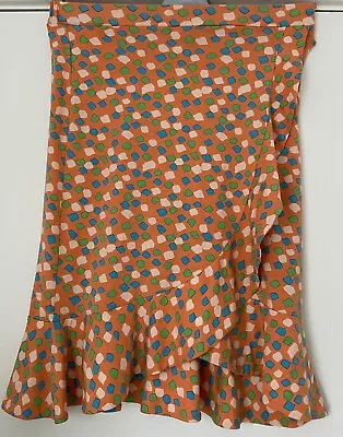 Kettlewell Confetti Faux Wrap Skirt Sweet Citrus SP Size XS Stretch Waistband • £25