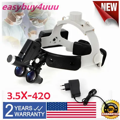 Medical Surgical 3.5x Binocular Loupes Dental Magnifier Headband W/LED Headlight • $137.75