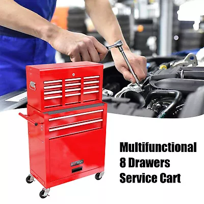 High Capacity Rolling Tool Chest With Wheels 8-Drawer Tool Storage Cabinet • $225