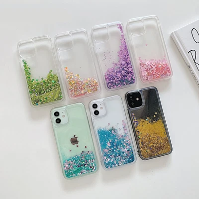 Case For IPhone 14 13 12 11 Pro X XR 8 7 6s Plus Liquid Glitter Quicksand Cover • $8.78