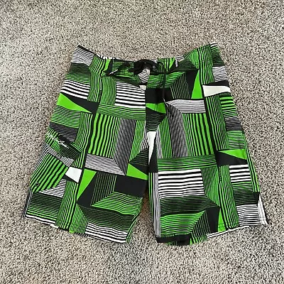Maui And Sons Swim Trunks Mens 36 Green Black Swimsuit Pockets • $19.80