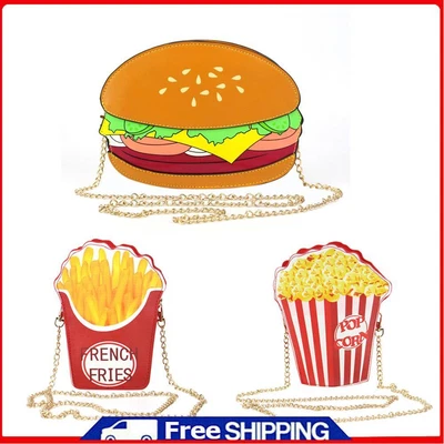 £7.87 • Buy Woman Hamburger Cupcake PU Chain Bag Popcorn Fries Crossbody Messenger Bags .