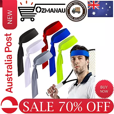 Quickly Dry Sports HeadbandNinja & Tennis BandanaTie Back Sweatband Men Women • $24.25