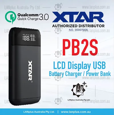 $44.99 • Buy XTAR PB2S USB Battery Charger / Power Bank QC3.0 PD Type-C AU Stock