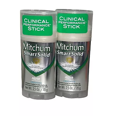 2X Mitchum Smart Solid Clinical Performance 48 Hour Anti-Perspirant Unscented De • $22.95