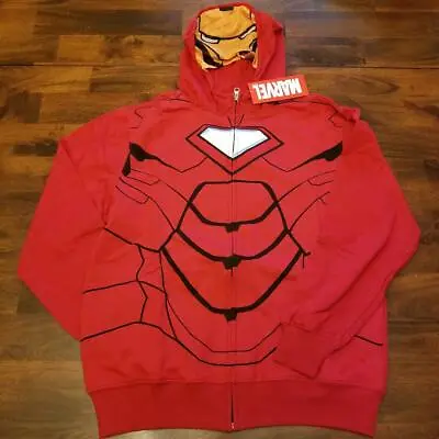 Marvel Character Mask Hoodie Iron Man Kids Xxl 18/20 Nwt Halloween • $12.99