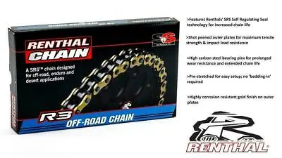 Renthal R3 Super Heavy Duty Off Road Gold SRS O-Ring Chain 520 X 98 Links • £85.45