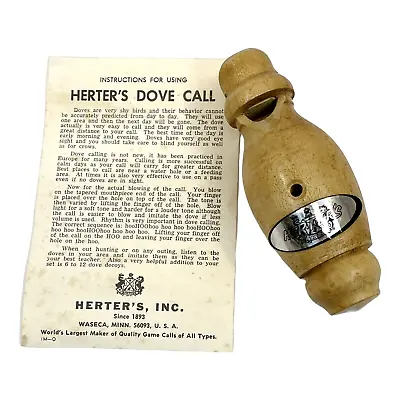 $249.99 • Buy Vintage Herters Morning Dove & White Wing Call Maple Brass Pinned With Paperwork