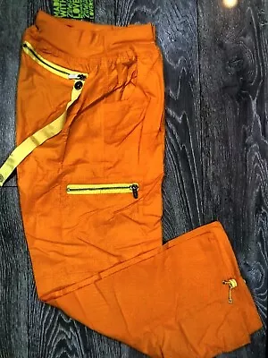 Zumba Baggy Cargo Trousers. Size 6-8 XS. Bright Orange. • £8.99