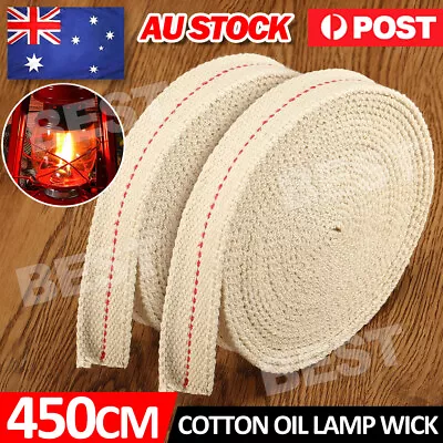 Flat Cotton Oil Lamp Lantern Wick For Kerosene Burner Lighting 1.3cm/2cm • $6.75