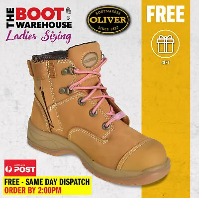 Oliver Work Boots 49432z Women's' Wheat Nubuck Zip Side Steel Cap Safety  • $159.95