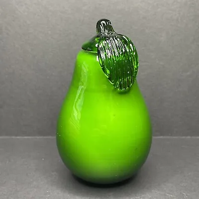 Vintage Murano Style Hand-Blown Art Glass Pear Fruit Décor 4  Handmade Figure • $19.99