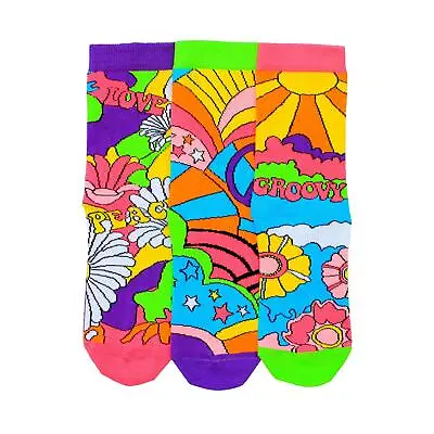 United Oddsocks Joelle Mismatched Trio Bright Hippies UK 4-8 Womens Socks Gift • $9.31