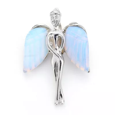 Natural Gemstone Crystal Angel Wings Chakra Pendant Charms Reiki Healing Amulet • £3.95