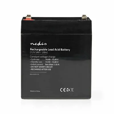 12v 12 Volt 5.0Ah 5000mAh Sealed Rechargeable Lead Acid Battery Burglar Alarm • £28.92