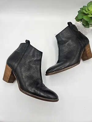 Madewell The Billie Ankle Booties Womens Size 7 Black Leather Casual Zip • $35