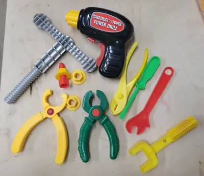 Vintage Toy Tool Lot Fisher Price Construct Power Power Drill  Etc... • $6.99