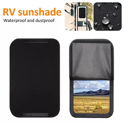 RV Door Window Shade 16 X 25 Sun Blackout Foldable Camper Privacy Cover Black • $13.99