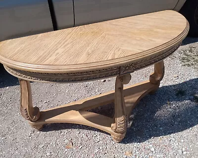 Oak Carved Sofa Table / Entry Table  (ENT46) • $499