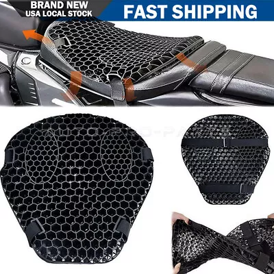 Universal Motorcycle Cushion Seat Cover 3D Honeycomb Shock Relief Massage Pad • $23.49