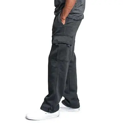 Mens Jogger Cargo Pocket Trousers Sweat Pants Casual Loose Athleti Heavy Weight • $13.99