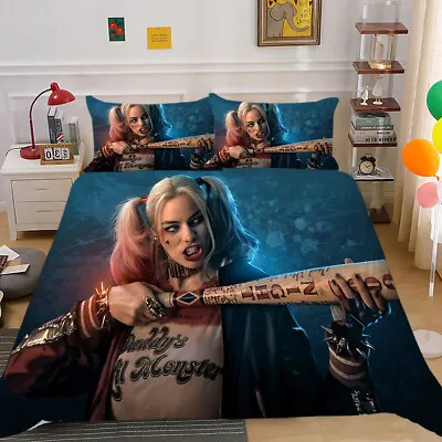 £35.82 • Buy Harley Quinn Print 2/3pcs Bedding Set Bed Quilt Cover Set Home Decor Bed Set &1