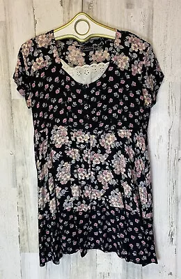 Vintage Starina 90s Floral Print Tie Back Dress Sz L • $21.50