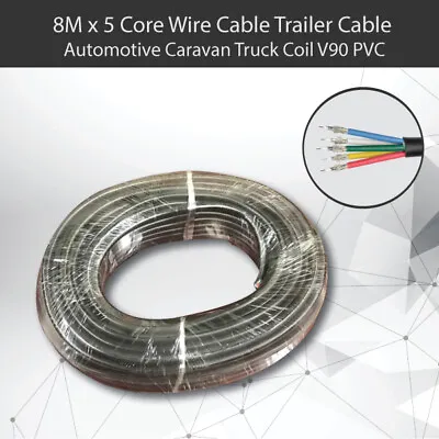 8M X 5 Core Wire Cable Trailer Cable Automotive Boat Caravan Truck Coil V90 PVC • $20.23