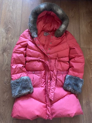 Juicy Couture Pink Feather Down Padded Parka Coat “girls Size 14” • £13.99