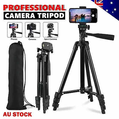 Professional Camera Tripod Stand Mount Remote + Phone Holder For IPhone Samsung • $22.99