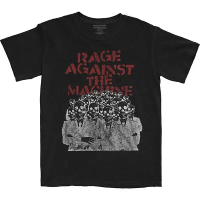 Rage Against The Machine Crowd Masks Black T-Shirt NEW OFFICIAL • £14.99