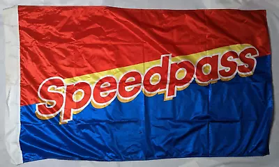 Mobil Speedpass Flag Vintage Red & Blue Gas Station Advertisement • $19.99