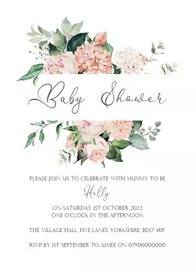 Blush Pink Baby Shower Invitations • £5.50