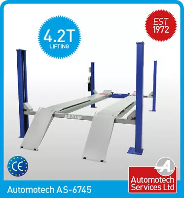 4 POST CAR LIFT / FOR WHEEL ALIGNMENT / VEHICLE RAMP / WITH JACK BEAM / 4200Kg • £4500