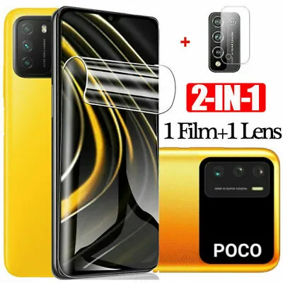 For Xiaomi Poco X3 Pro  M3 Camera Lens + Soft Hydrogel Film Screen Protector • $6.59