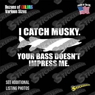 Custom Musky Fishing Vinyl Sticker Decal Muskie Muskellunge • $3