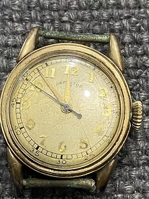 Vintage Mens Hamilton 10k Gf 987s Secometer Military Automatic Watch Works • $199.99