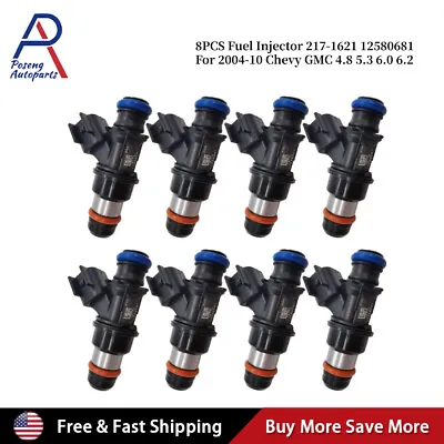 8x Fuel Injectors For Delphi 2004-2010 Chevy GMC 4.8 5.3 6.0 6.2 12580681 US • $37.89