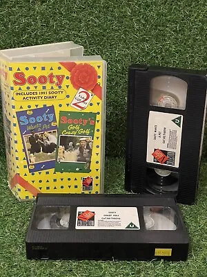 Sooty 2 On 1 Video Gift Set - VHS - Wants A Pet / Golf Crazy Golf - Children’s • £17.99