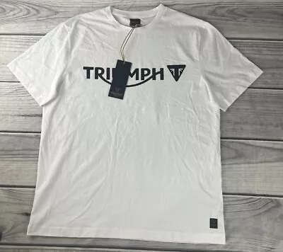 NWT Triumph Motorcycles UK CARTMEL White T Shirt  Size XL |  MTSS20035-XL • $33.95