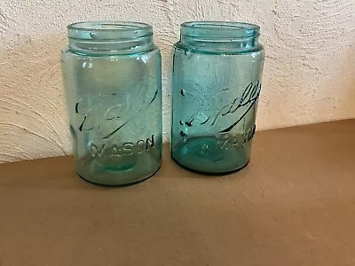 2 Blue Ball 3  L  Pint Jars 1900 (Nice) • $14.95